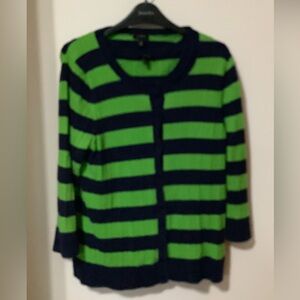 TALBOTS: Green & Navy Sweater Set